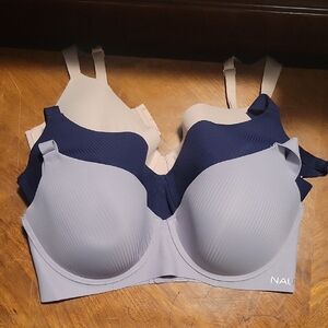 Navy and Beige Women's Bra Set